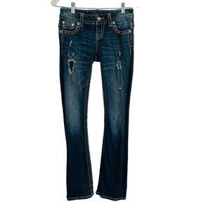 Miss Me Signature Boot Embellished Sequin Jeans Womens Size 25